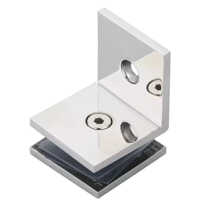 Arteza Glass Connector Wall To Glass 90° For 8 To 12 mm Glass , Satin Finish - QGC-02-SSS, QGC-02-SSS