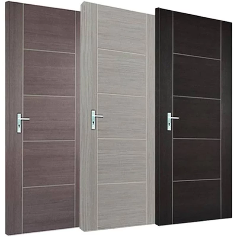 Simple mdf doors upvc painted mdf internal doors with modern grooved interior door