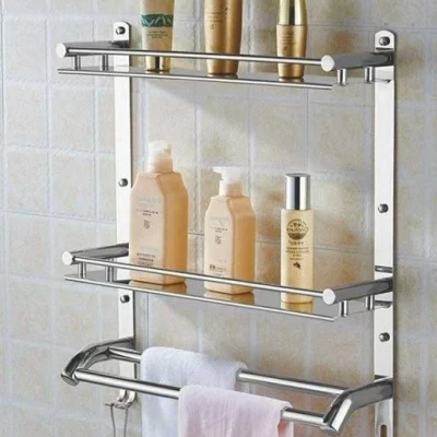 Hetto Multi use Rack Stainless Steel Bathroom Shelf/Kitchen Shelf Accessories