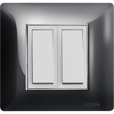 Kolors KBC Selekt Grey with Silverline Polycarbonate Modular Switch Cover Plate 3 Module 753703 (GRF)