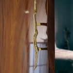Folkstorys Handmade Brass Gold Linear Branch Wardrobe Door Handle