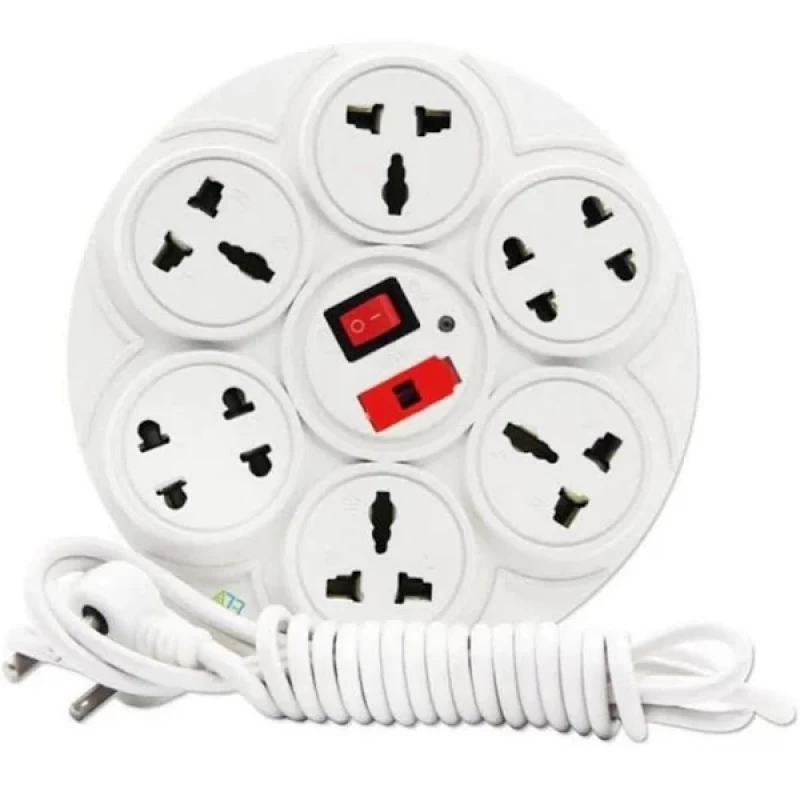 Madhram 8 Socket Extension Board With Fuse & Master Switch(2.5 Mt wire length)