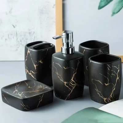 Black Designer Bath Set