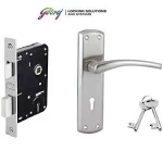 Godrej door Locks COMBIPACK WITH 6 LEVER MORTISE LOCK ELC 01 Chrome(7384)